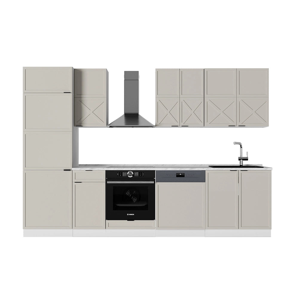 Vicco Cucina componibile Grigio/beige/bianco 300 cm senza piano di lavoro