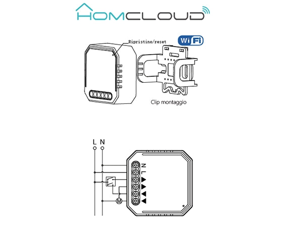 Modulo Rele' Tapparelle 2 Canali Intelligente Wi-Fi da incasso AS-CM1