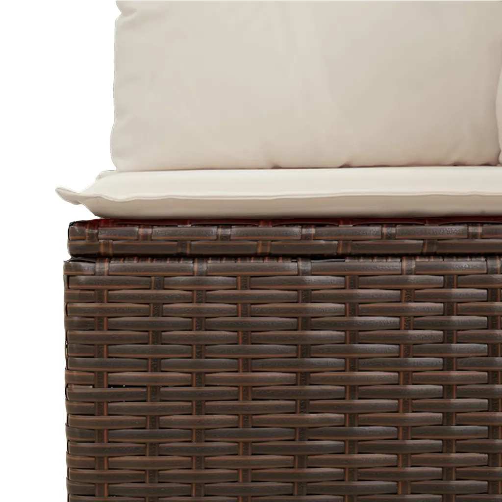 Set Divani da Giardino 5 pz con Cuscini Marrone in Polyrattan 3262150