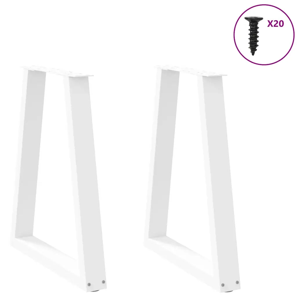 vidaXL Gambe per tavolo da pranzo a forma di V 2 pz bianche 60x(72-73,3) cm in acciaio