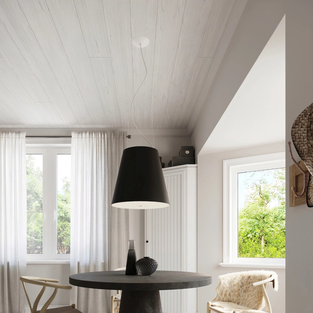 Lampadario moderno nero a 3 luci E27 serie GENEVE 50x50x140 cm