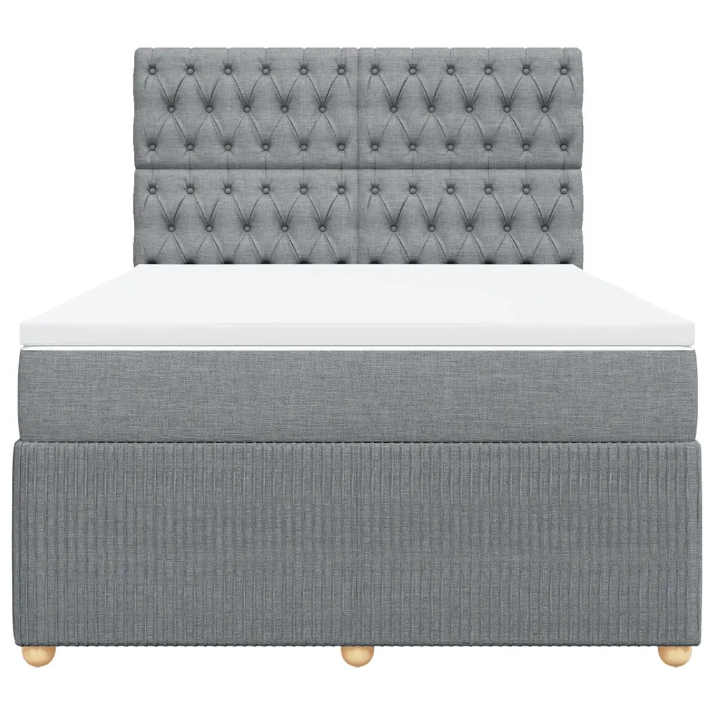 Giroletto a Molle con Materasso Grigio Chiaro 140x190cm Tessuto 3294358