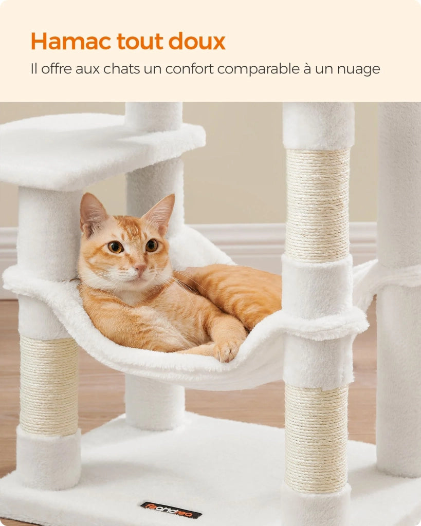 Albero per gatti amaca torre gioco 143 cm beige 12_0003850