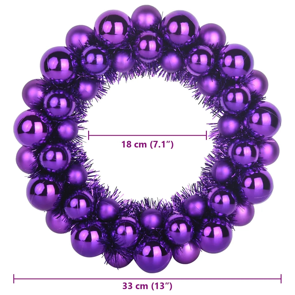 Corone di Palline di Natale 2 pcs Lillà 33 x 33 x 7 cm