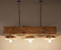 Lampadario Florent 3 Luci 130x30x28 cm E27 in Legno