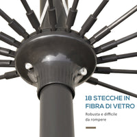 Ombrellone da Giardino Ø2,55m con Manovella Bianco Crema