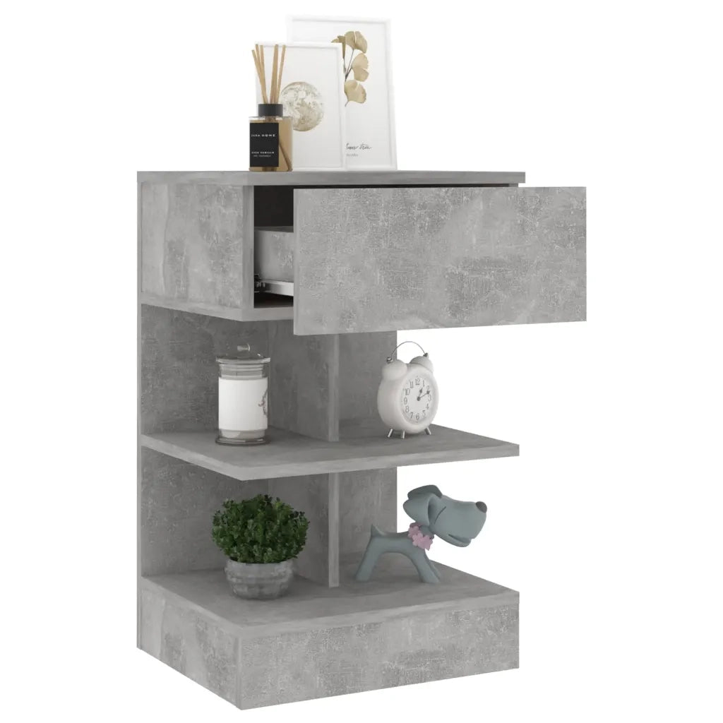 Comodini 2 pz Grigio Cemento 40x35x65 cm cod mxl 30585
