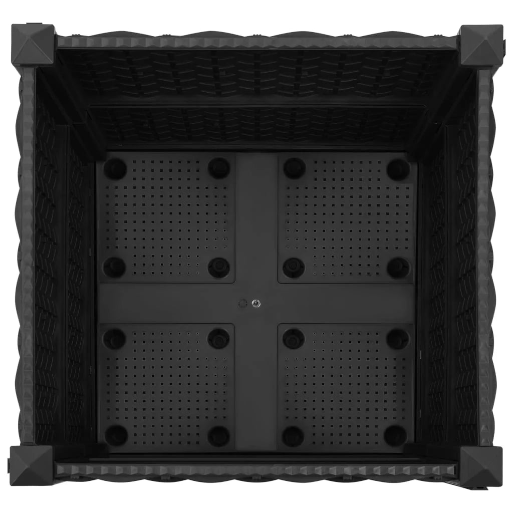 Fioriera rialzata per piante e fiori giardino 40 x 40 cm polipropilene nero 02_0000930