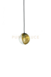 SOSPENSIONE VETRO BELLA 1 ORO D.15CM H.16CM 1 LUCE ATTACCO E27