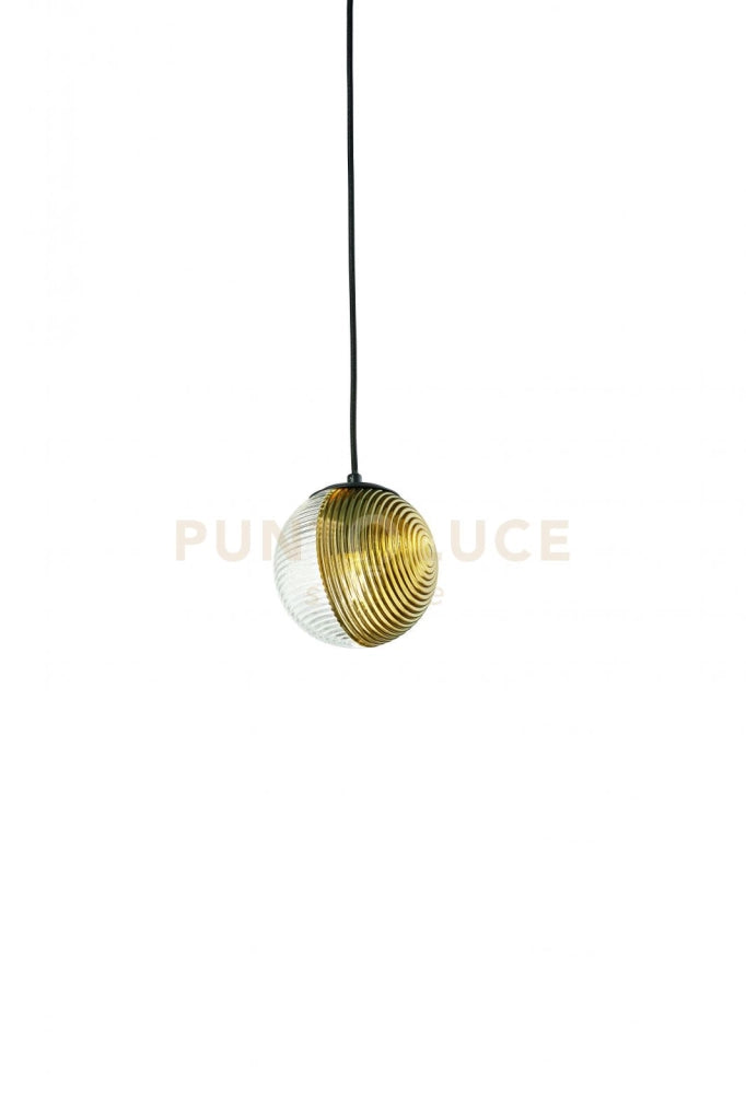 SOSPENSIONE VETRO BELLA 1 ORO D.15CM H.16CM 1 LUCE ATTACCO E27