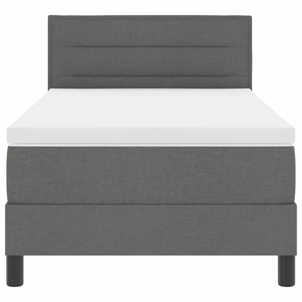 Letto a molle con testiera Grigio scuro 90 x 190 cm Tessuto 3338574