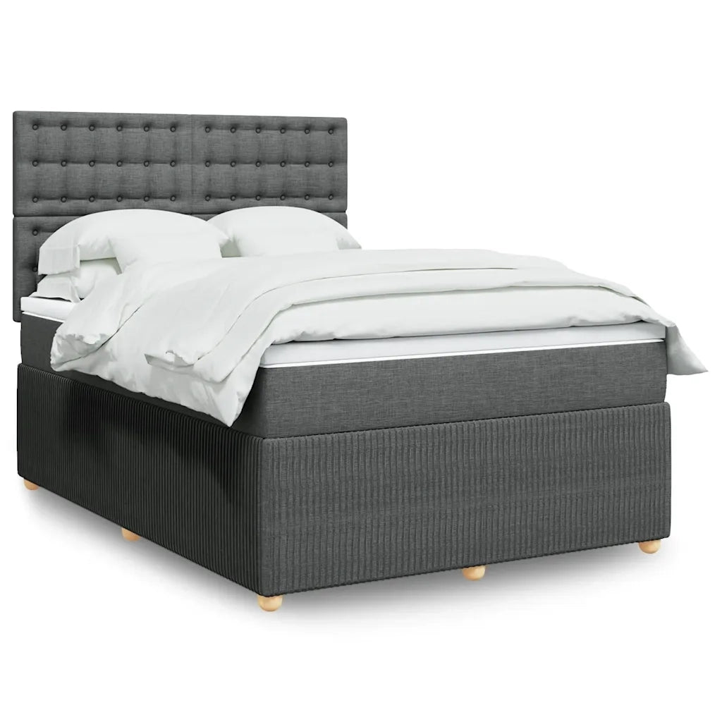 vidaXL Giroletto a Molle con Materasso Grigio Scuro 140x190 cm Tessuto