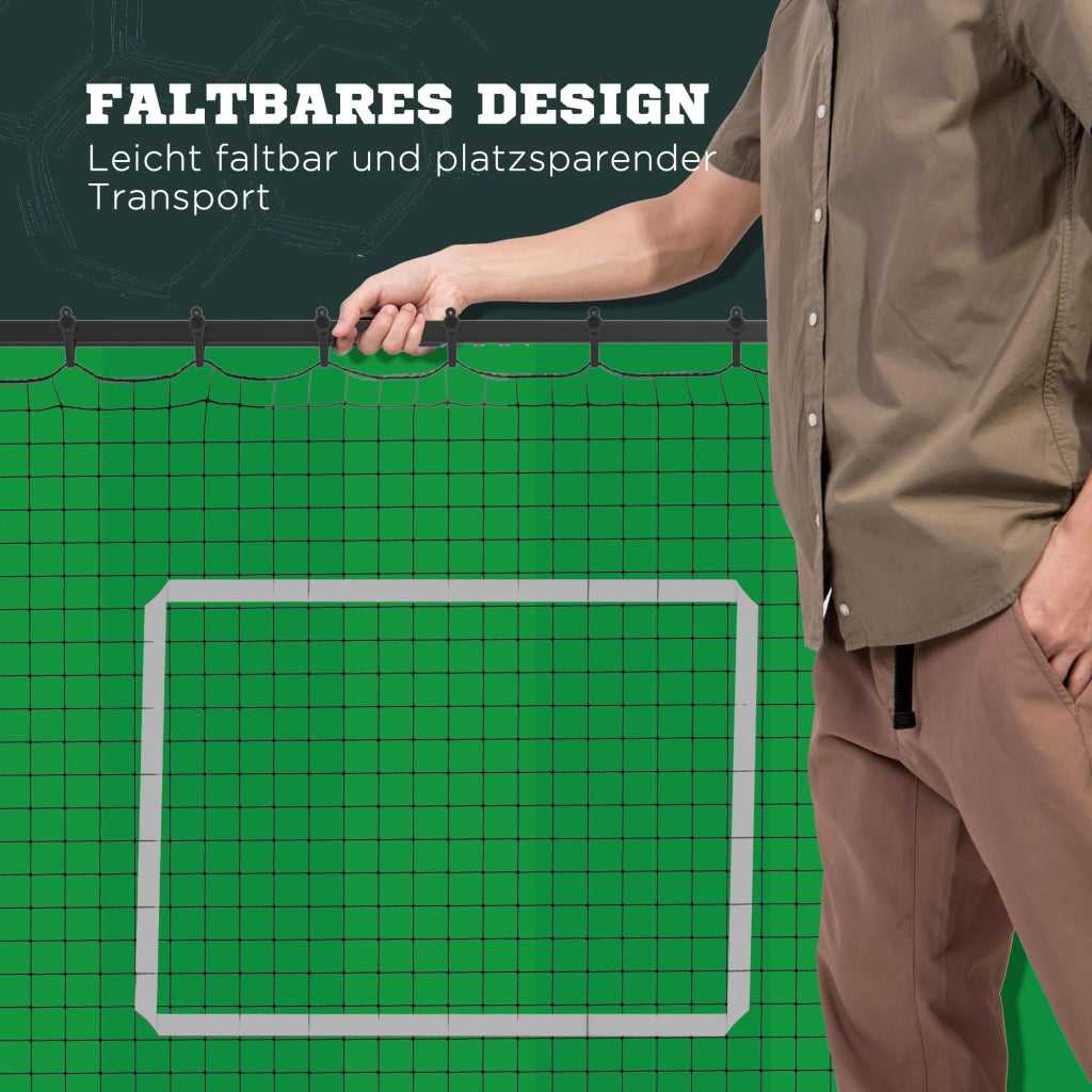 Porta da calcio pieghevole con rimbalzo, dimensioni 123x73x1785 cm, 4 livelli regolabili, colore nero, per allenamento e divertimento.