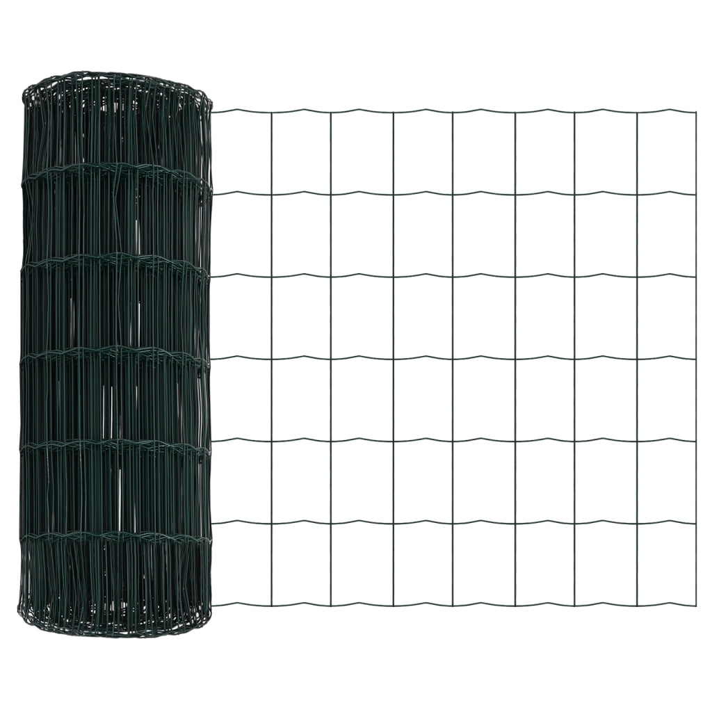 Euro Fence con 7 Post 0.4x10 m Acciaio Zincato Verde