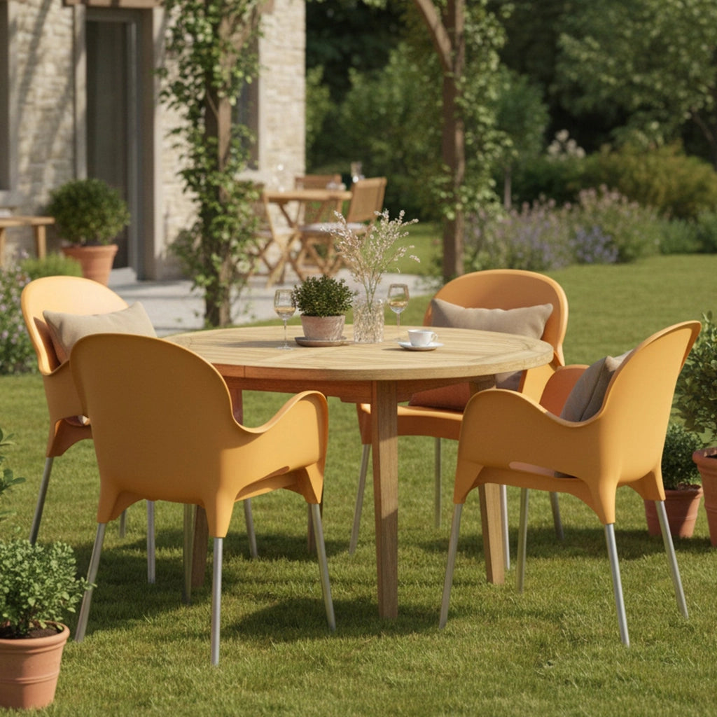Raimund, Sedia da Esterno 4 Sedie Made in Italy, Arancione
