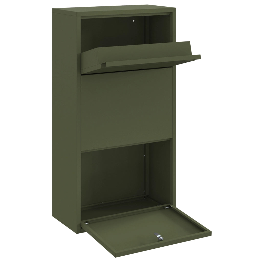 Cassetta Postale Verde Oliva 44x22x82 cm Acciaio