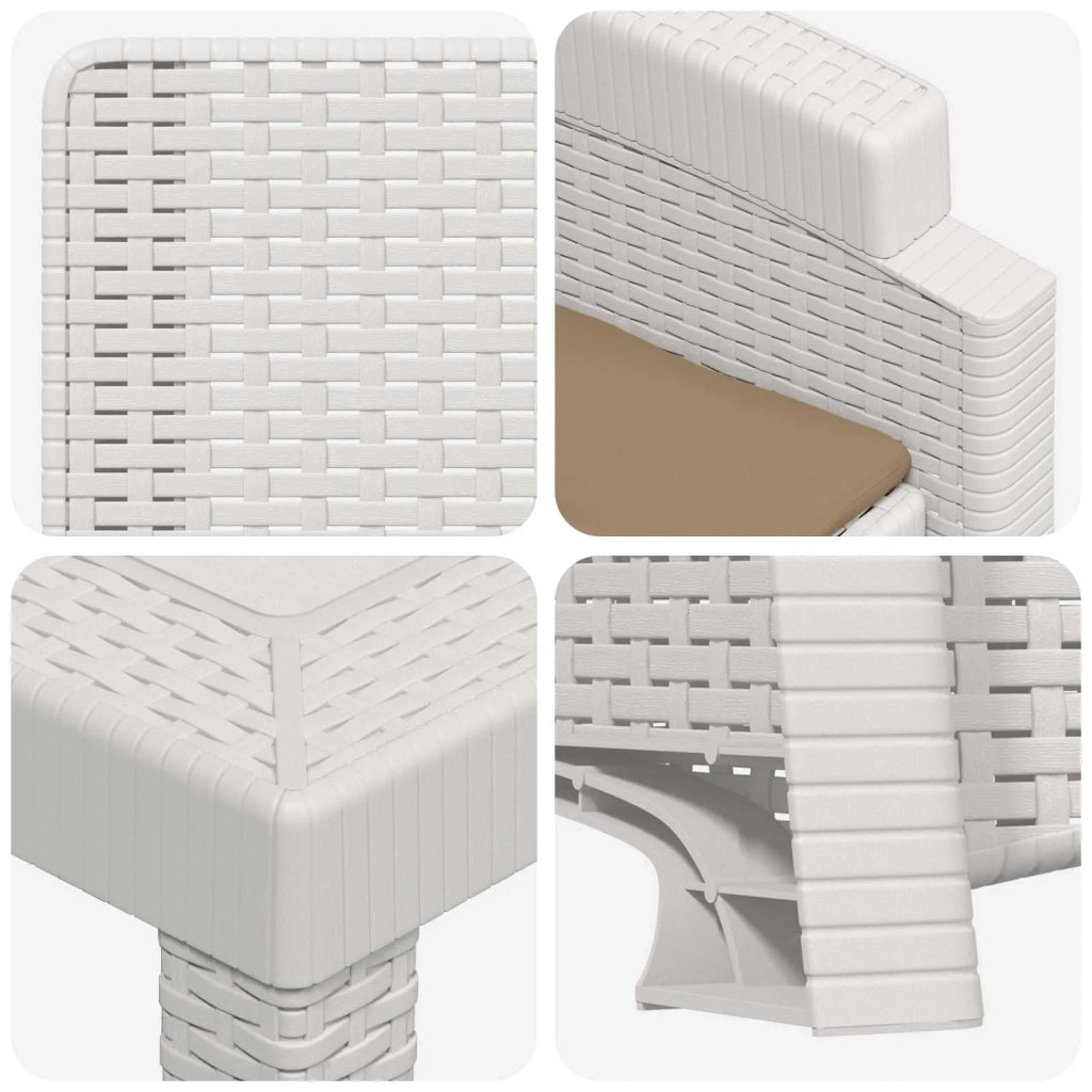 Set da Pranzo per Giardino 9 pz Bianco e Tortora PP 3430161