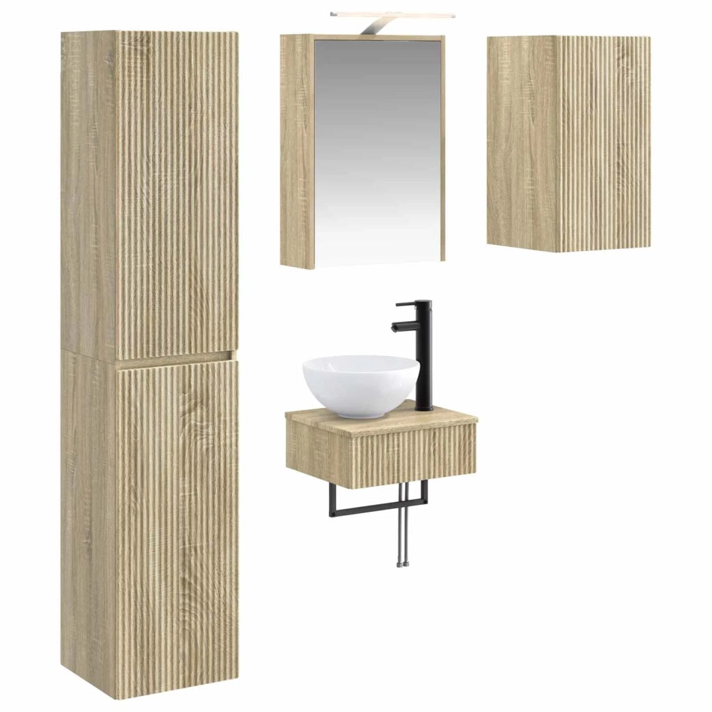 Set di mobili per il bagno 5 pcs Rovere Sonoma 3407249