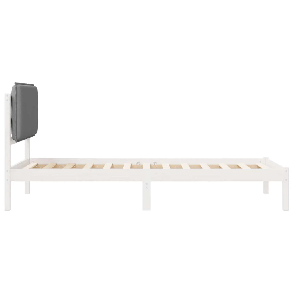 Letto con Testiera Rivestita Grigio chiaro 90 x 190 cm 877878