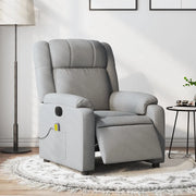 Poltrona Reclinabile Massaggio Elettrica Grigio Chiaro Tessuto 3205190