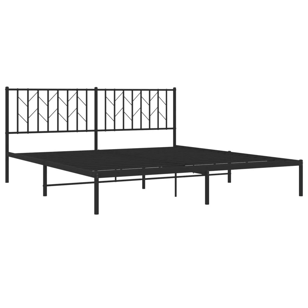Giroletto con Testiera in Metallo Nero 180x200 cm 374441