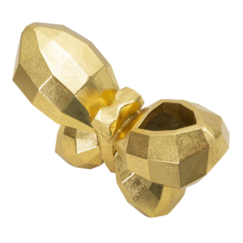 Vaso Decorativo Farfalla 3, Oro, Poliresina, 22,5x8x15 cm