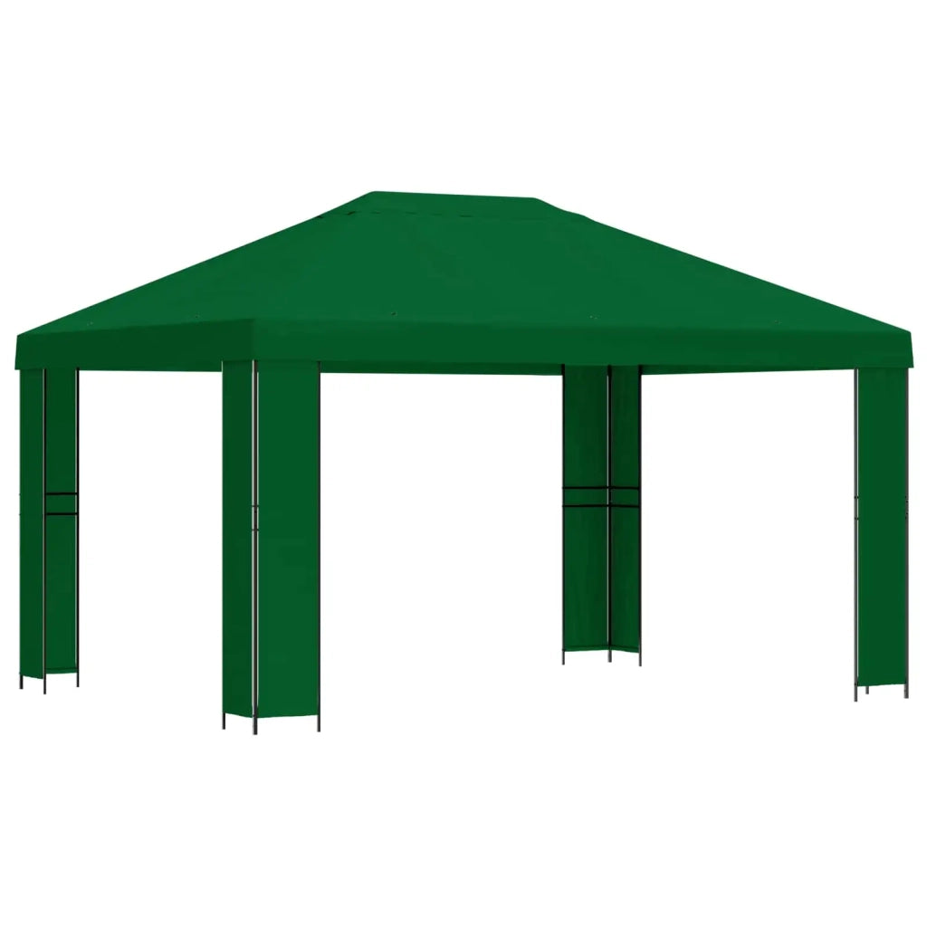 Gazebo 4 × 3 m Verde Poliestere e Acciaio 190 900377