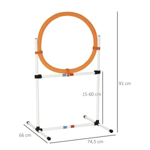 Giochi da arrampicata 2 in 1 con anello removibile per addestramento cani in plastica gialla 74,5 × 66 × 91 cm