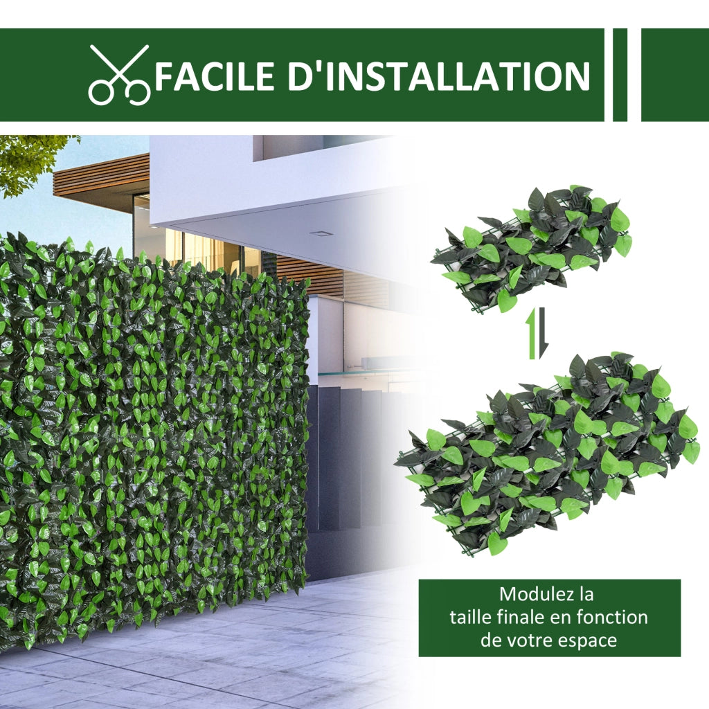 Siepe Artificiale Foglie di Alloro ¨C Xylo ¨C 3x1m Verde Anti-UV