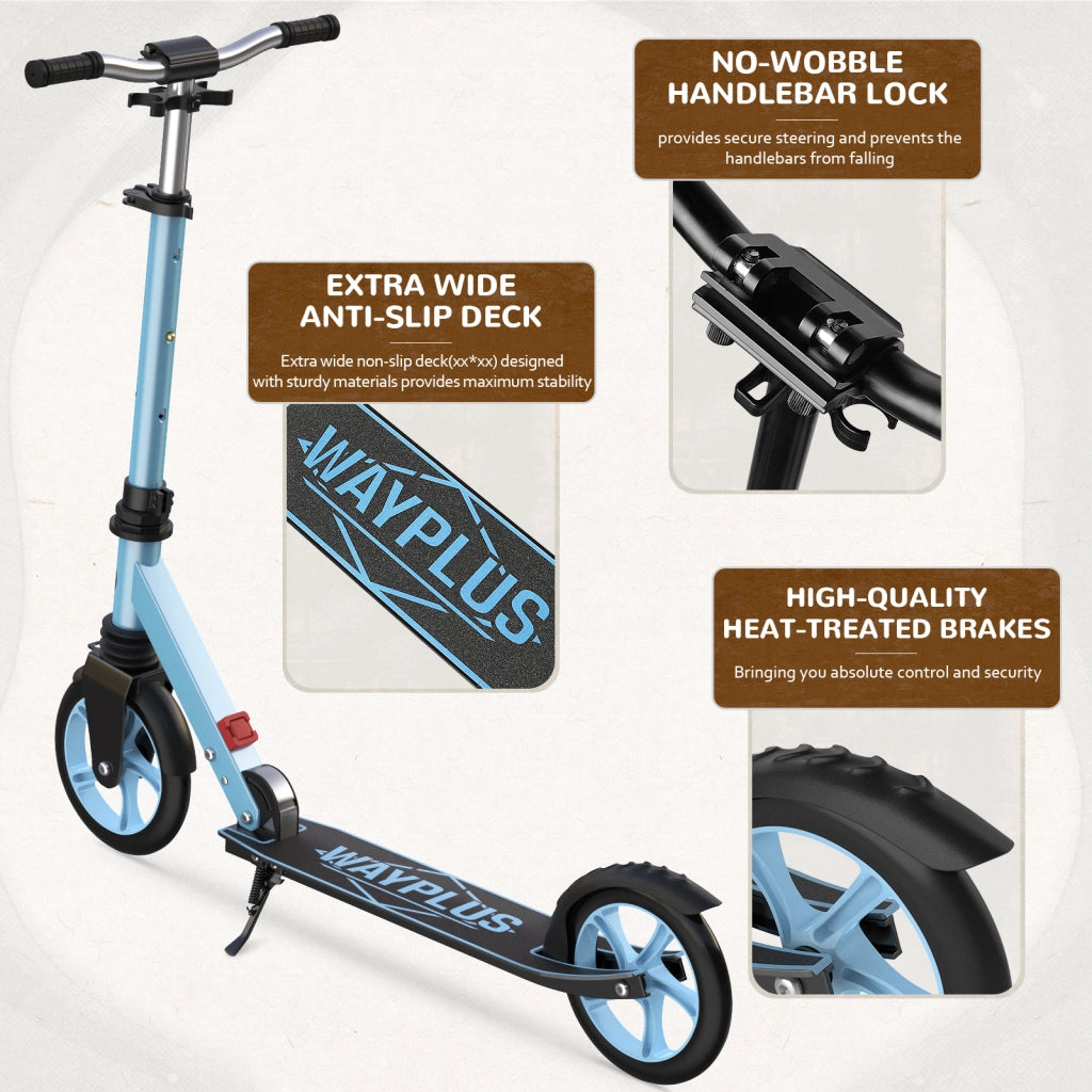 Monopattino WAYPLUS ¨C zephmum ¨C Pieghevole, 8IN Ruote Grandi, 4 Livelli Regolabili