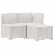 Divano da Giardino a 3 Posti in Aspetto Rattan PP Bianco 8011886