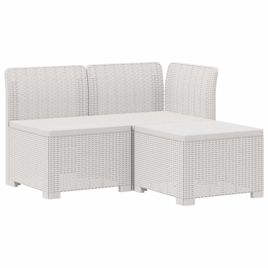 Divano da Giardino a 3 Posti in Aspetto Rattan PP Bianco 8011886