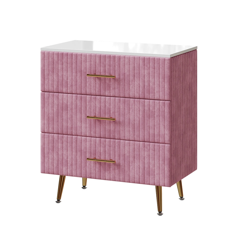 Vicco Cassettiera rosa 70 x 78.5 cm con 3 cassetti