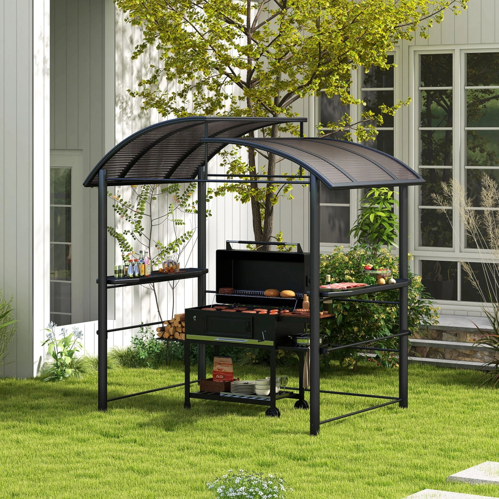 Pergolato da Giardino con Tetto ¨C Zephmum ¨C Grigio Antracite 240x150x230 cm