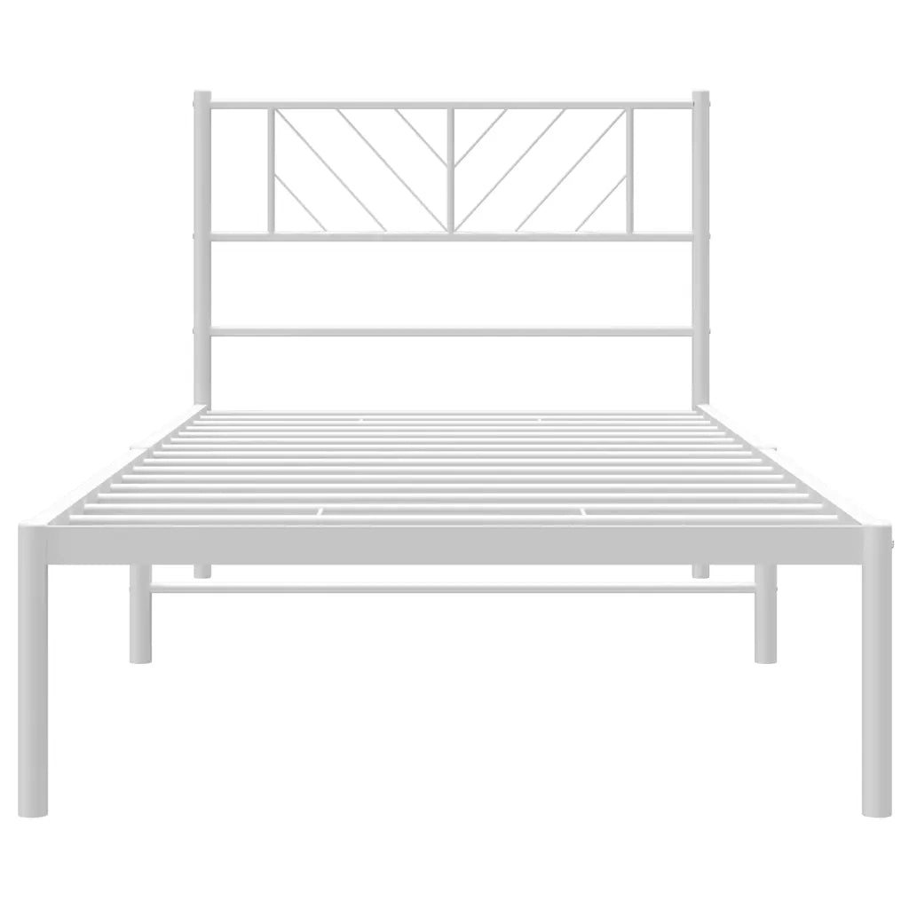 Giroletto con Testiera Metallo Bianco 100x200 cm 372223