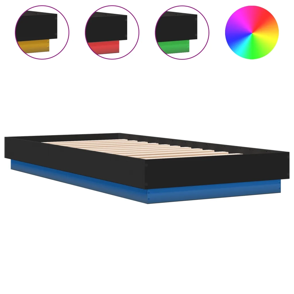 Giroletto con LED Nero 100x200 cm 839505
