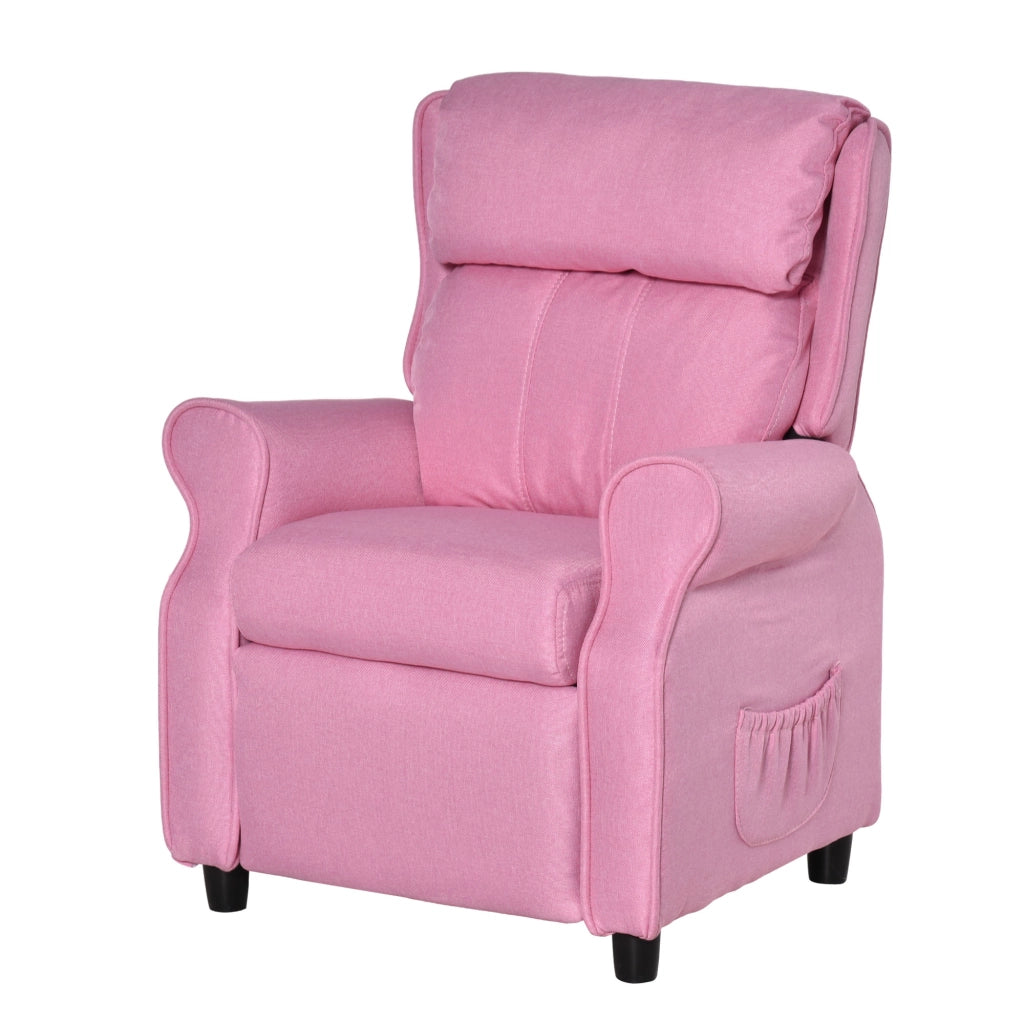 Poltrona relax per bambini con poggiapiedi e braccioli regolabili ¨C Minimal ¨C rosa