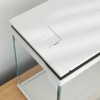 Acquario per Pesci Rossi 26L con Luci LED, Sistema di Filtraggio e Pompa d'Acqua, 38x26x38 cm, Bianco