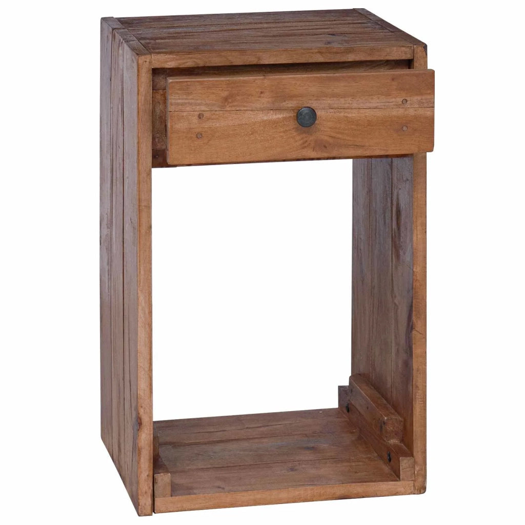 Comodino | Armadio da Notte | Mobiletto da notte Marrone 63 x 30 x 79 cm Legno di Mogano Massello