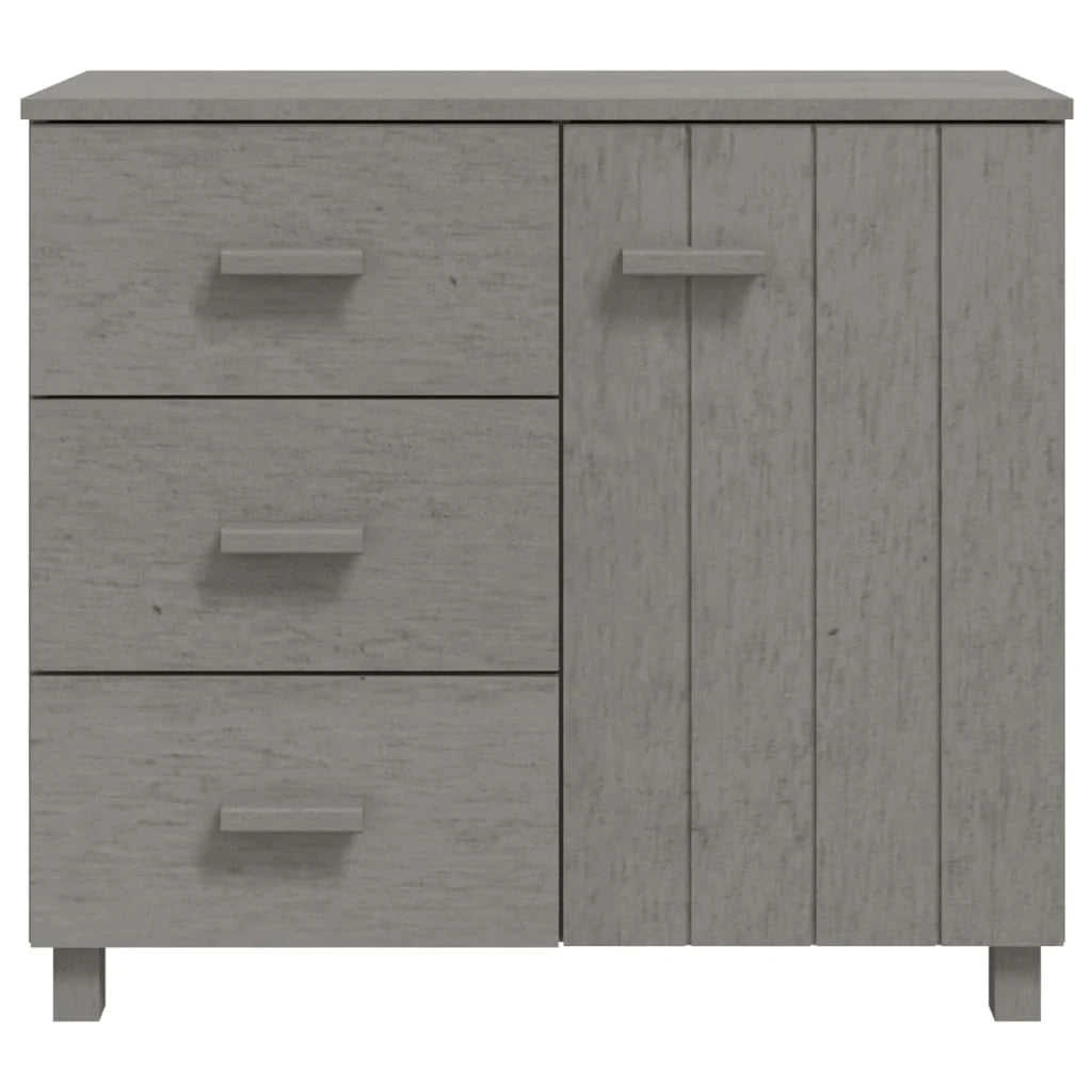 Buffet credenza cassettiera armadio mobile contenitore organizer per cucina soggiorno salotto colore chiaro 90 x 40 x 80 cm legno massello di pino grigio 02_0032162
