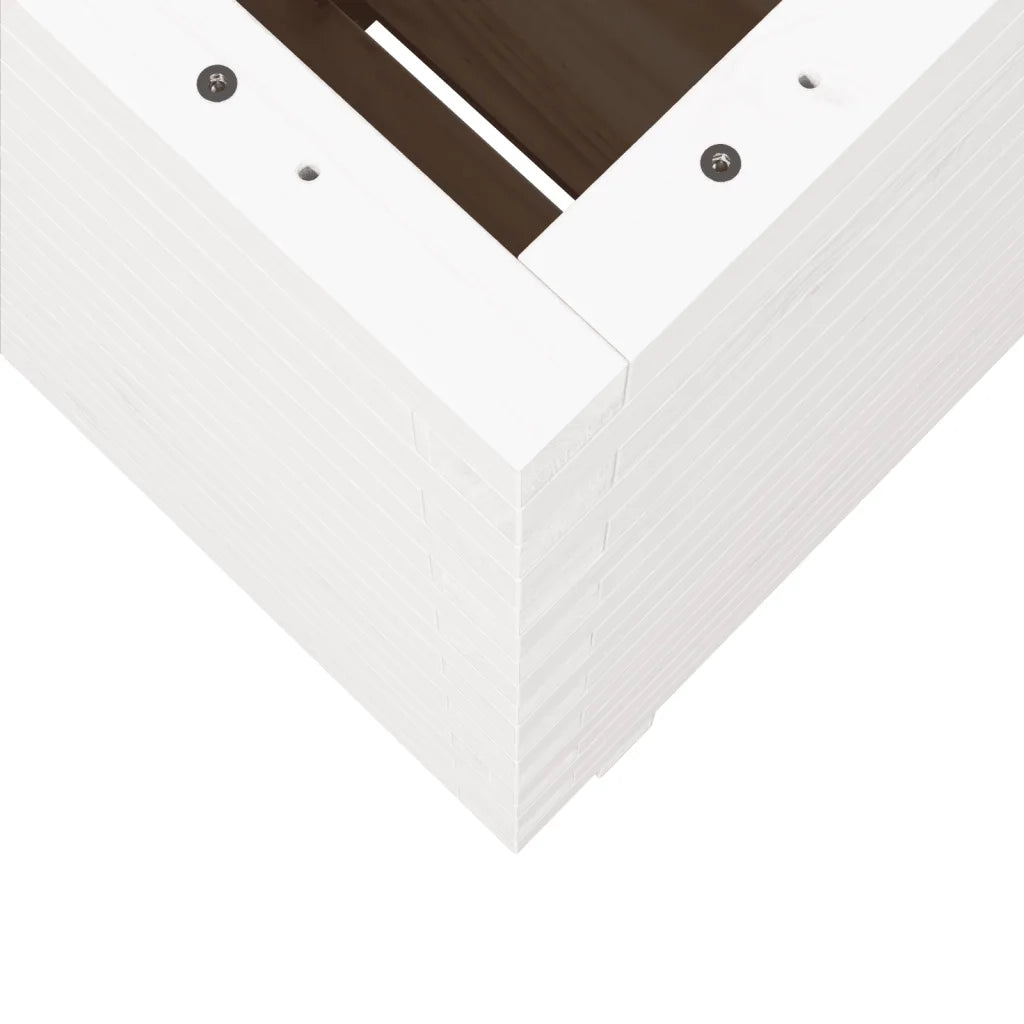 Fioriera da Giardino-Vaso da Esterno Bianca 50x50x72,5cm Legno Massello di Pino