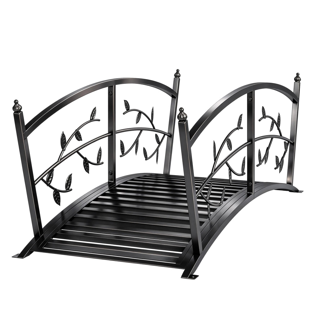 Ponte da Giardino Metallico con Ringhiera ¨C zephmum ¨C 120 cm Colore Nero