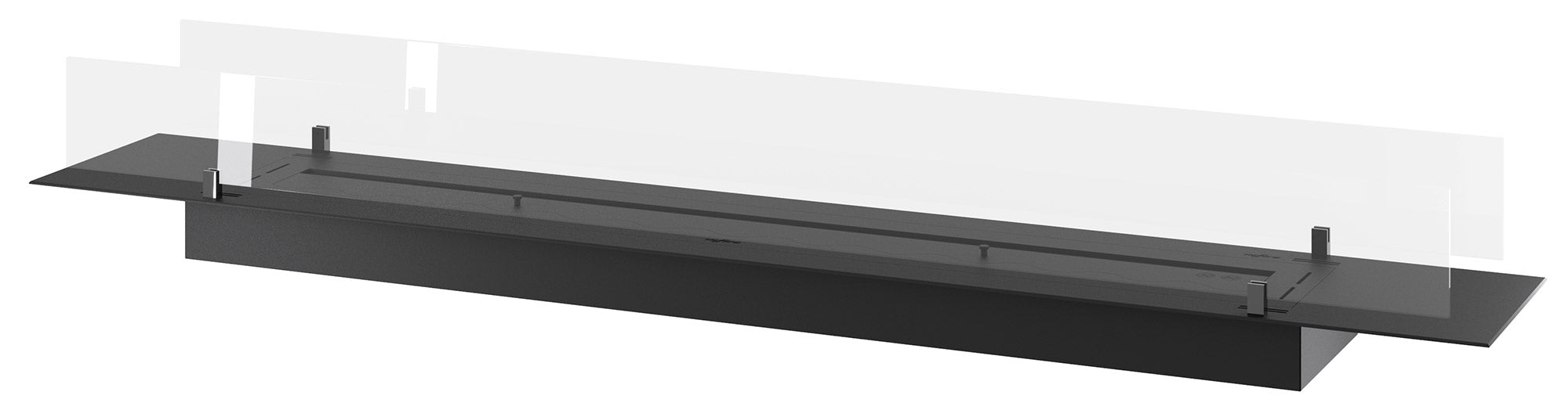 Bruciatore a Bioetanolo da Incasso 200x32x15 cm Insert Slim 2000 Nero con Vetro