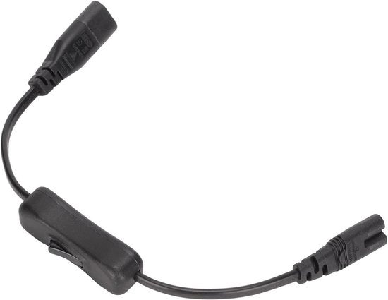 Cavo di allungamento per alimentazione di speaker e lampade - Adattatore IEC 320 C8 a IEC 320 C7 con interruttore per dispositivi