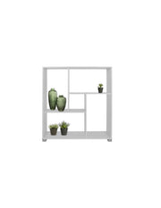 LIBRERIA IN LEGNO BIANCO MODERNA CON CINQUE RIPIANI SFALSATI DIMENSIONI  80X24X82,5 CM