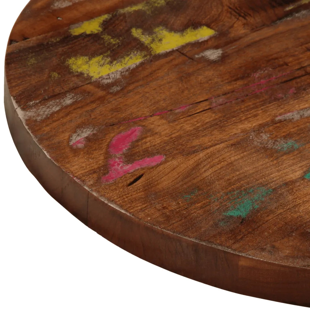 Piano per Tavolo Ø 50x2,5 cm Rotondo Legno Massello di Recupero 370021