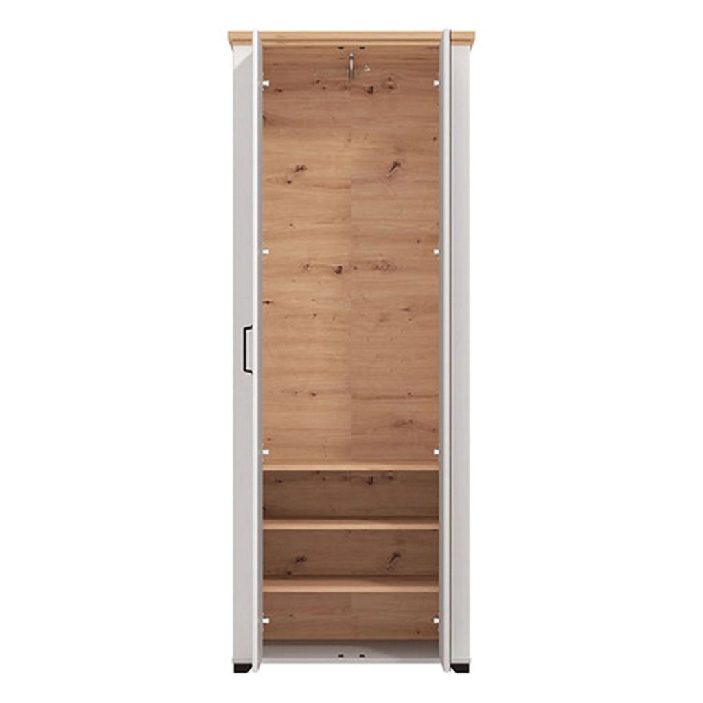 Armadio Camera da Letto Vittuone, Guardaroba 2 Ante Appendiabiti, 75x194.5h cm Bianco