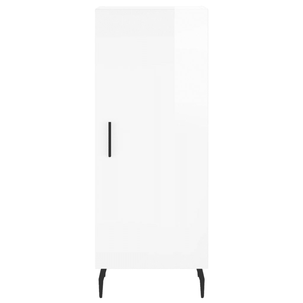 Credenza Bianco Lucido 34,5x34x90 cm in Legno Multistrato 828558