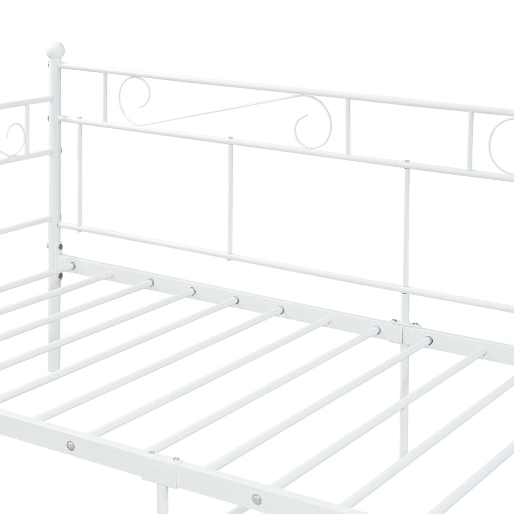 Divano Letto con Materasso 90x200 cm Sofa in Acciaio - Bianco [en.casa]