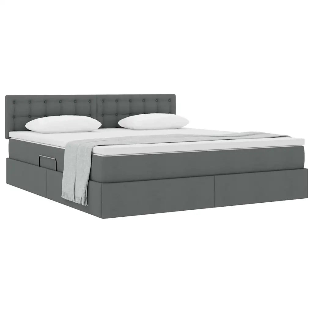 Letto con contenitore e materasso Grigio scuro 180 x 200 cm 3370651